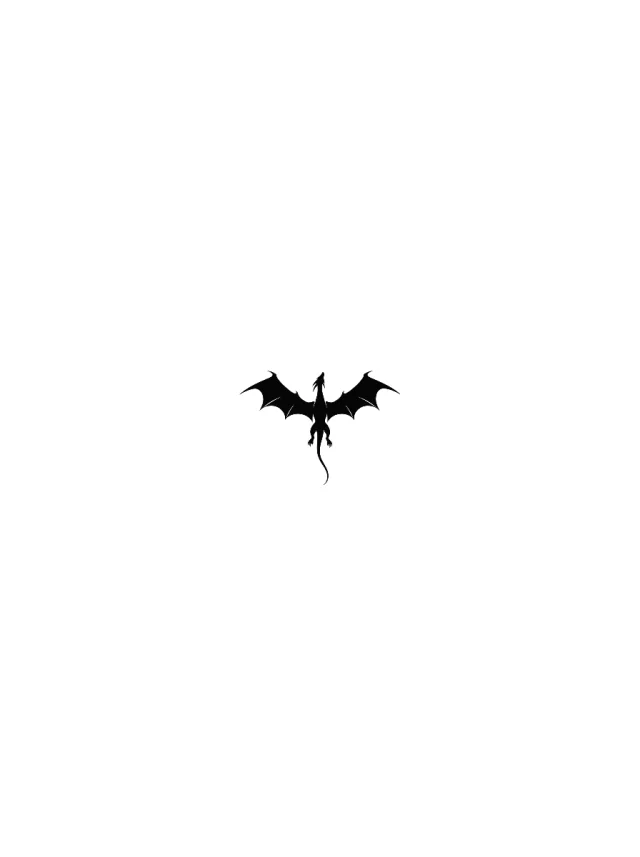 Angular Wing Dragon Silhouette Tattoo clean design