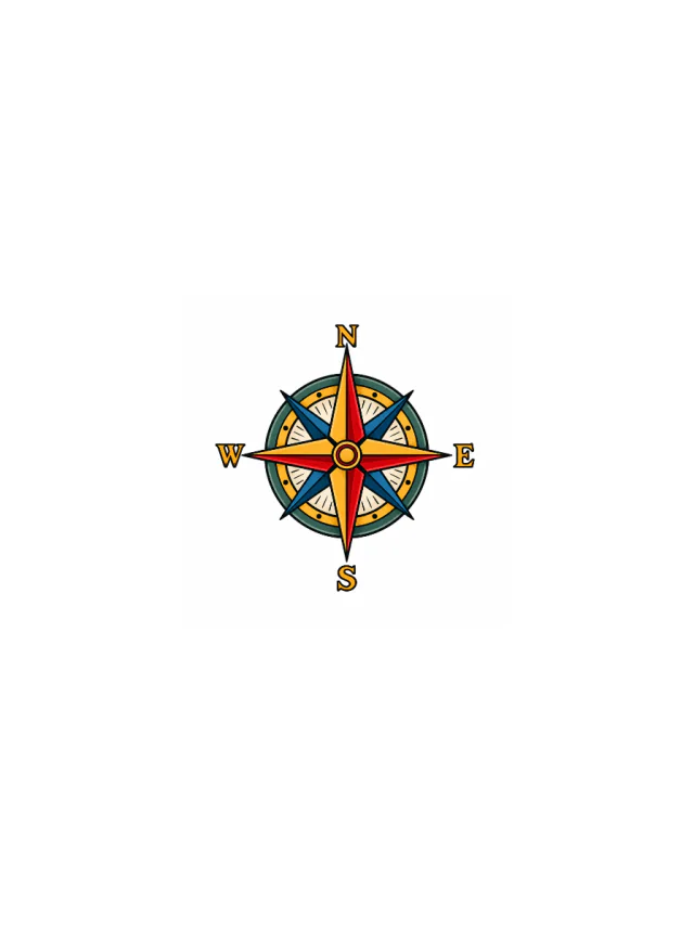 Old School Compass Elbow Tattoo clean design