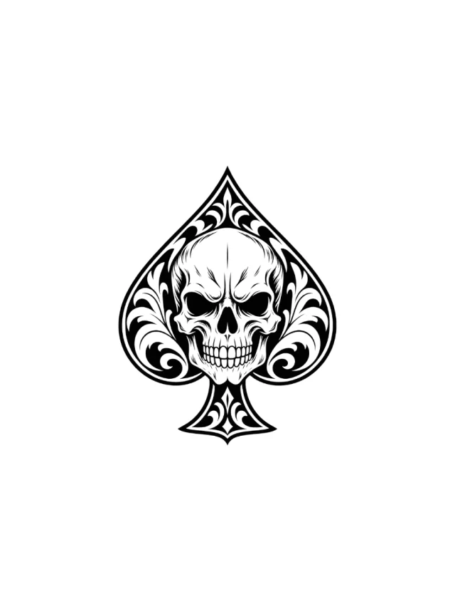 Spade Skull Tattoo clean design