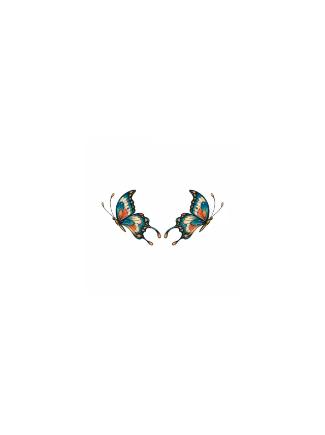 Illustrative Butterfly Lower Back Tattoo clean design