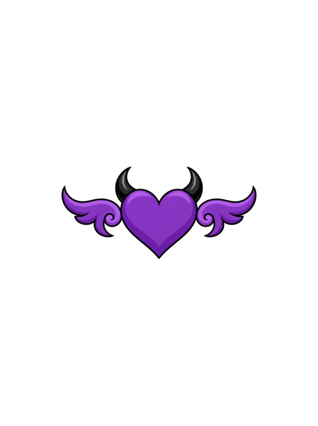 Lower Belly Violet Heart Sigil Tattoo clean design