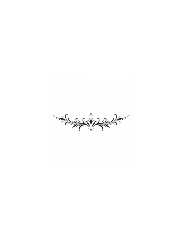 Blackwork Ornamental Lower Back Tattoo clean design