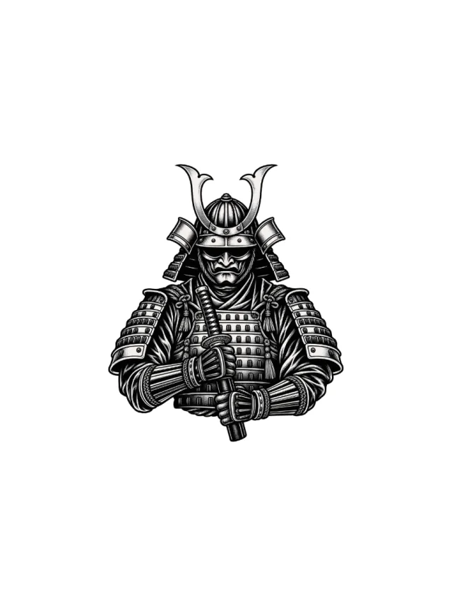 Samurai Bust Tattoo clean design