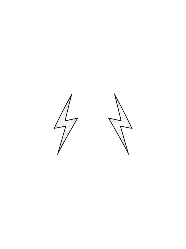 Minimalist Lightning Pair Collarbone Tattoo clean design