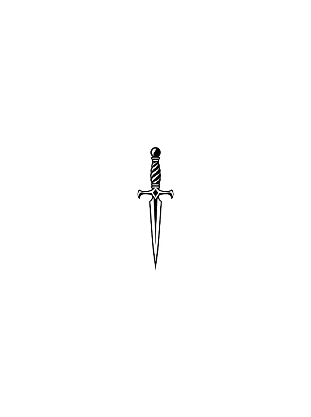 Blackwork Dagger Face Tattoo clean design