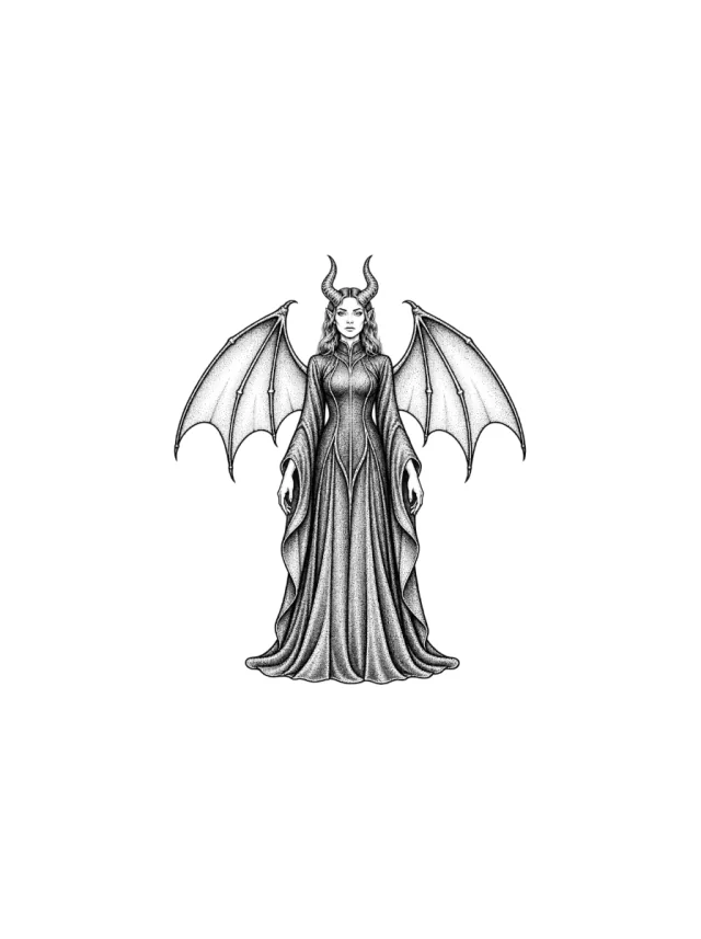 Succubus Guardian Wings Tattoo clean design