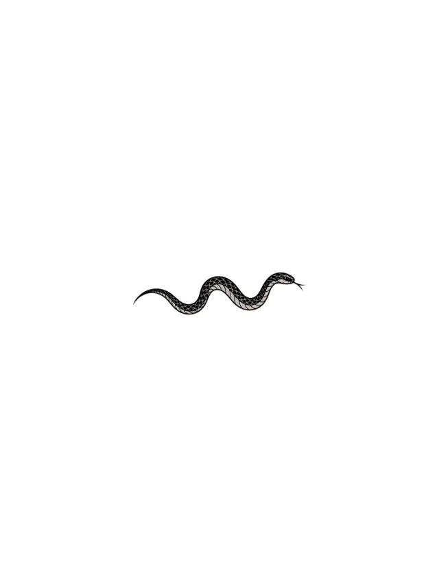Blackwork Slim Snake Face Tattoo clean design