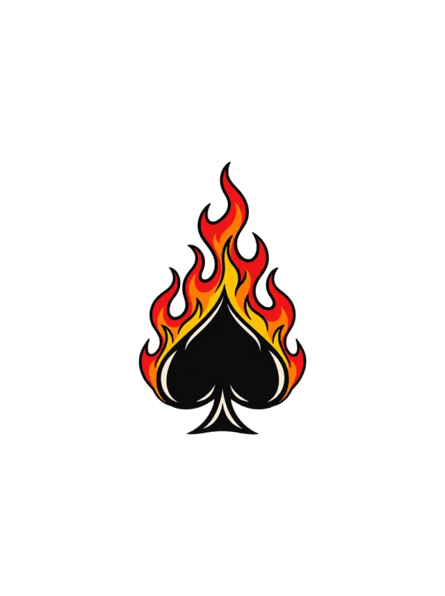 Spade Flame Tattoo clean design