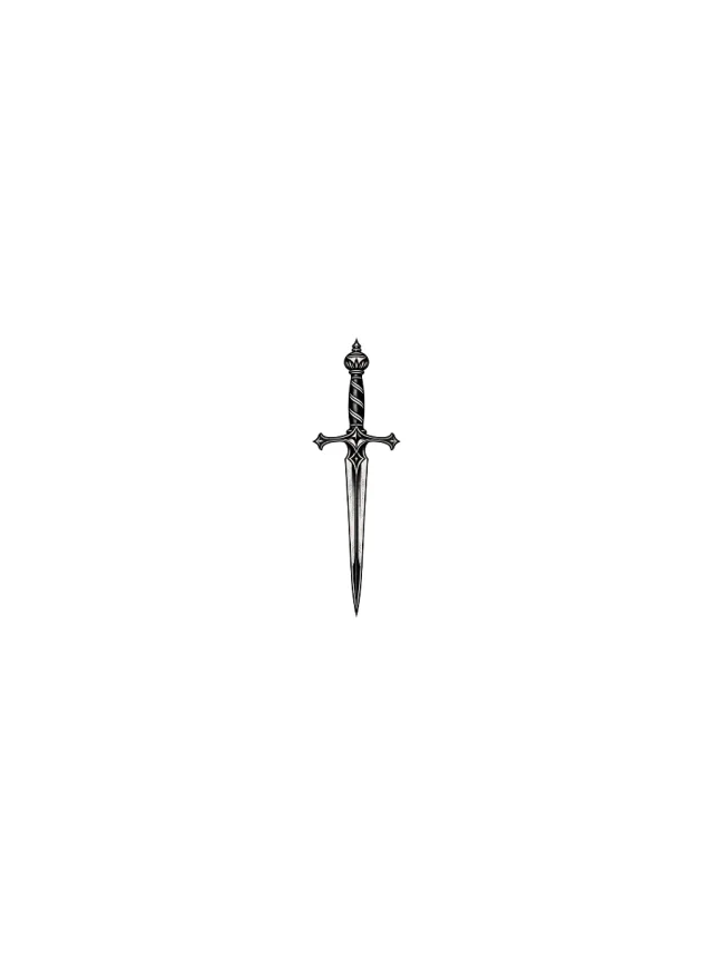 Blackwork Short Sword Neck Tattoo clean design