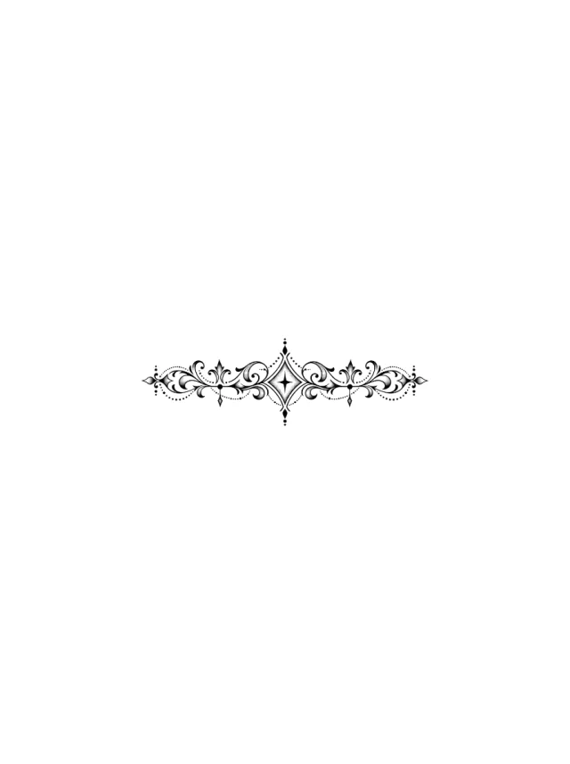 Dotwork Ornamental Garter Band Thigh Tattoo clean design