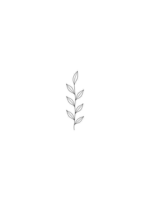 Fine Line Olive Branch Behind Ear Tattoo clean design