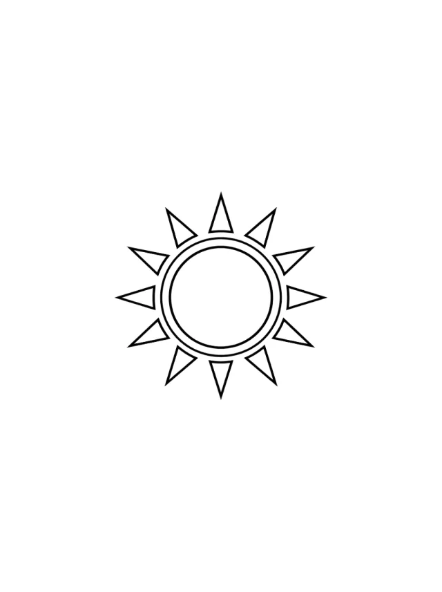 Double Ring Geometric Sun Tattoo clean design