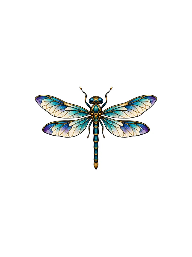 Illustrative Dragonfly Finger Tattoo clean design