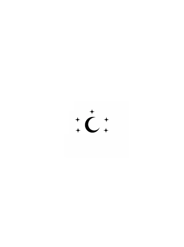 Minimalist Moon and Stars Lower Back Tattoo clean design