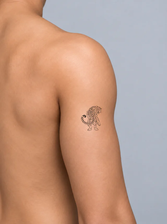 Turning Japanese Tiger Tattoo on-skin preview