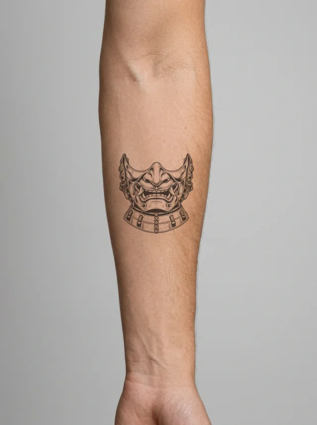 Menpo Mask Tattoo on-skin preview