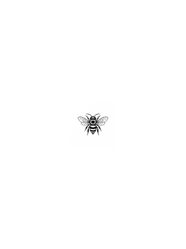 Blackwork Bee Ankle Tattoo clean design