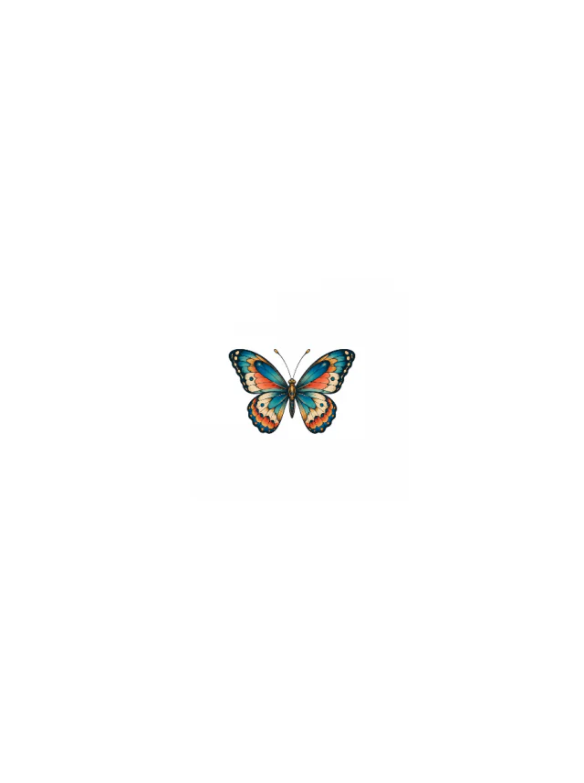 Illustrative Butterfly Ankle Tattoo clean design