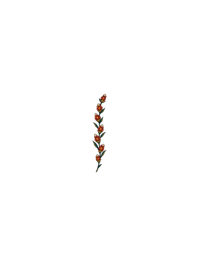 Neo-Traditional Lavender Neck Tattoo clean design