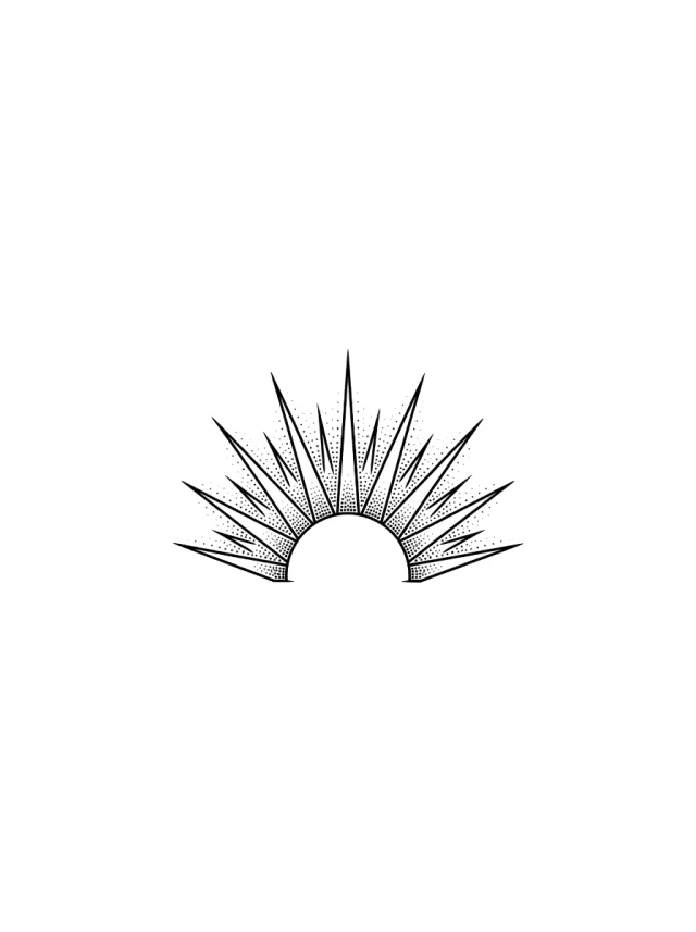 Dotwork Sunburst Shoulder Cap Tattoo clean design