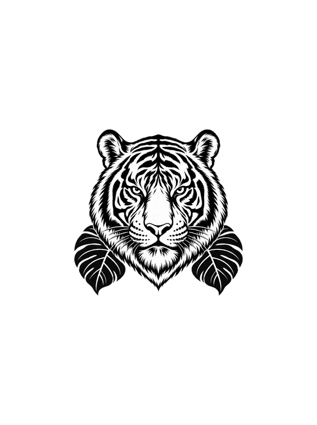 Blackwork Tiger Forearm Tattoo clean design