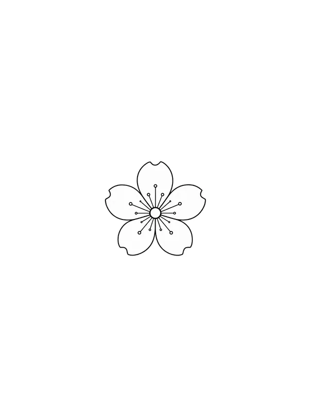 Fine Line Cherry Blossom Finger Tattoo clean design