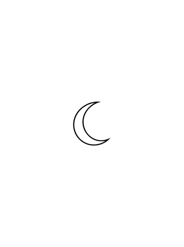 Fine Line Crescent Face Tattoo clean design