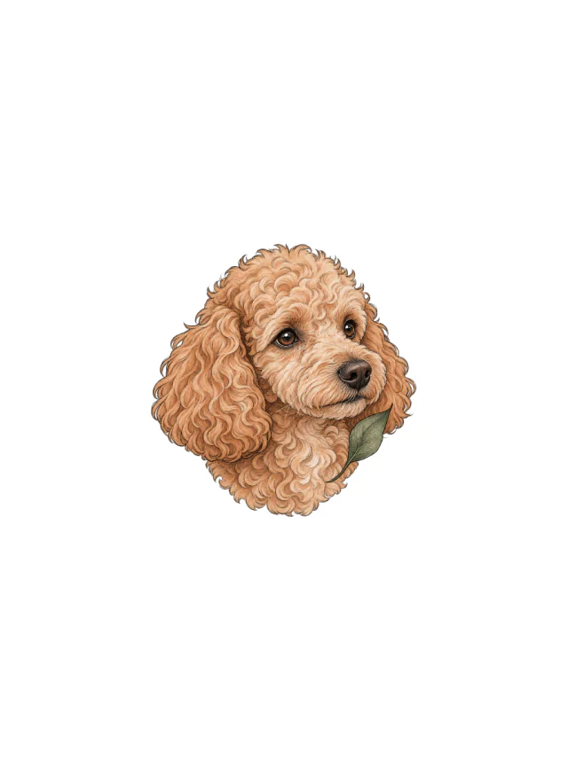 Illustrative Poodle Tattoo clean design