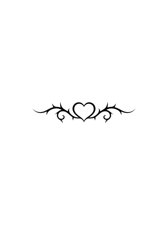 Lower Belly Thorned Heart Crest Tattoo clean design