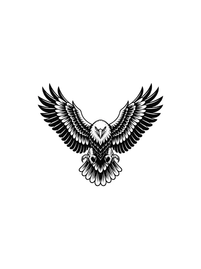 Blackwork Eagle Forearm Tattoo clean design