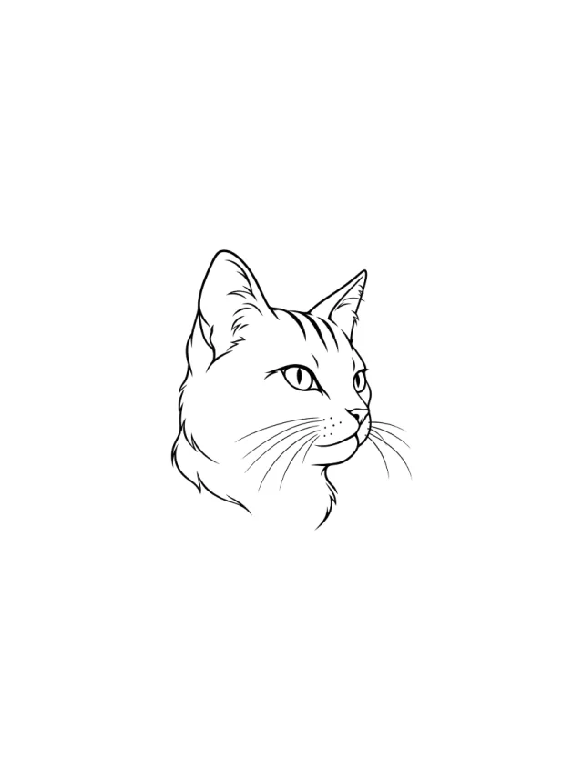 Minimalist Orange Tabby Tattoo clean design