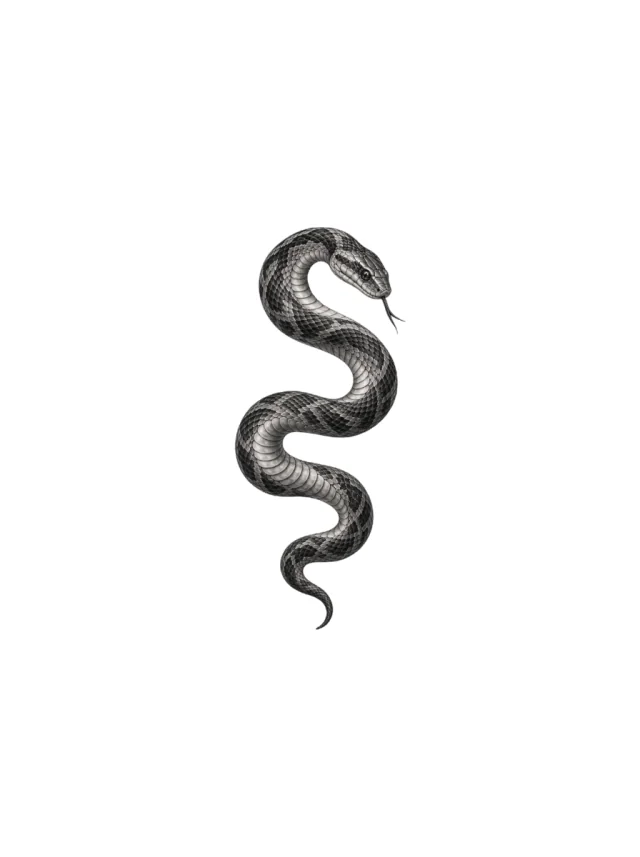 Tatuagem de cobra no braço, desenho limpo