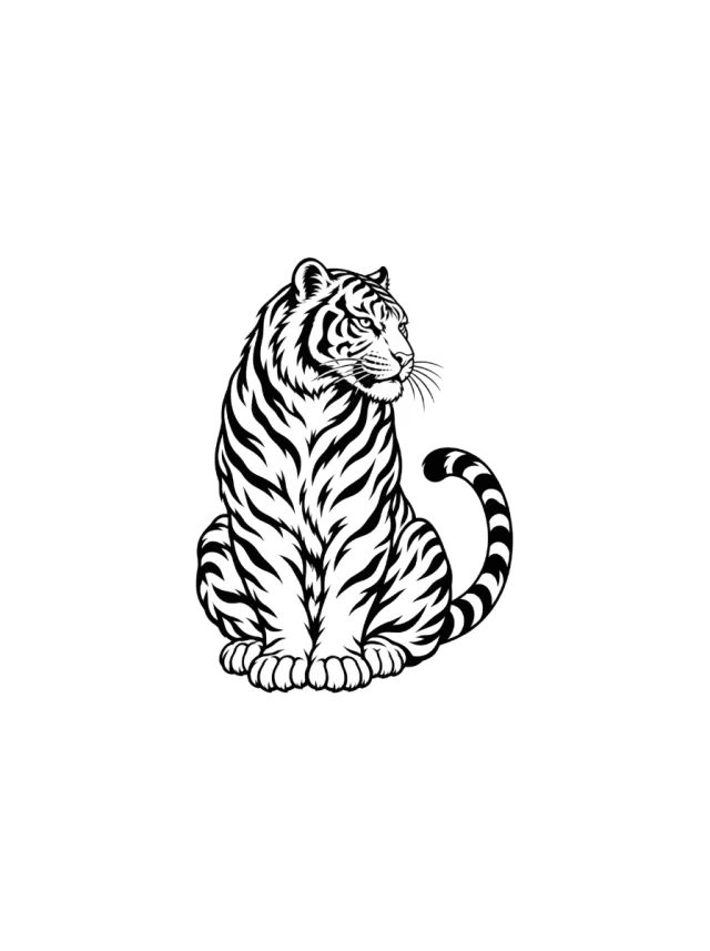 Resting Japanese Tiger Tattoo clean design