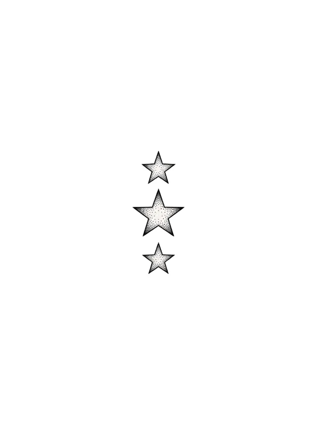 Dotwork Three Stars Finger Tattoo clean design
