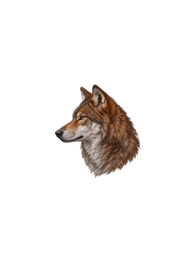 Russet Profile Wolf Tattoo clean design