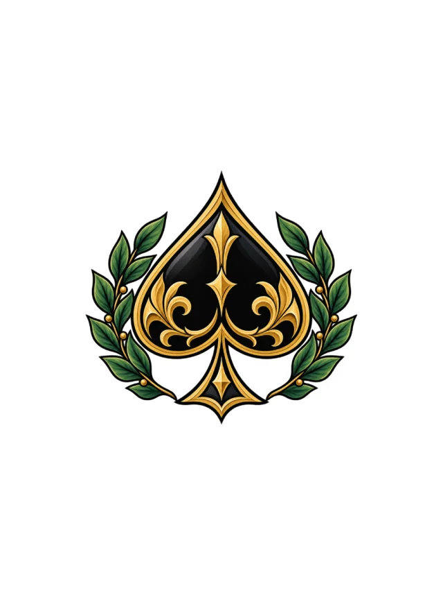 Spade Laurel Tattoo clean design