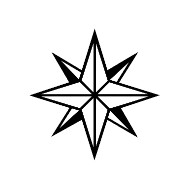 Blackwork North Star Hand Tattoo planner element