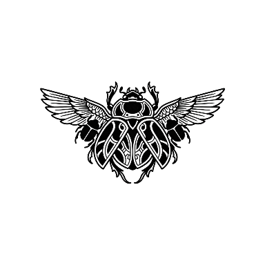 Blackwork Winged Scarab Chest Tattoo planner element