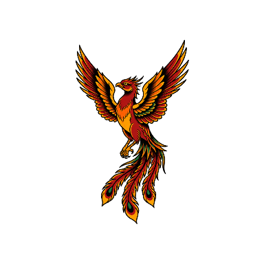 Old School Phoenix Back Tattoo planner element