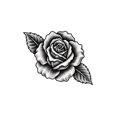 Old School Rose Upper Chest Tattoo planner element