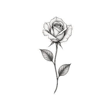 Fine Line Rose Sternum Tattoo planner element