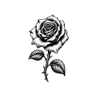 Blackwork Rose Forearm Tattoo planner element