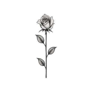 Fine Line Rose Spine Tattoo planner element