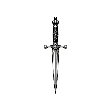 Blackwork Dagger Shin Tattoo planner element