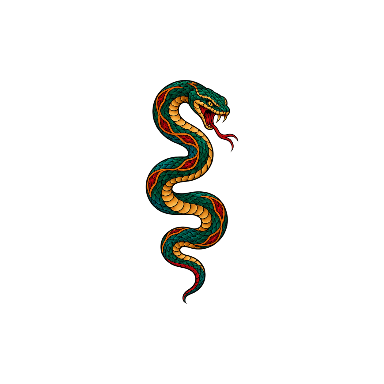 Neo-Traditional Color Snake Calf Tattoo planner element