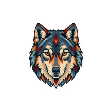 Illustrative Color Wolf Thigh Tattoo planner element