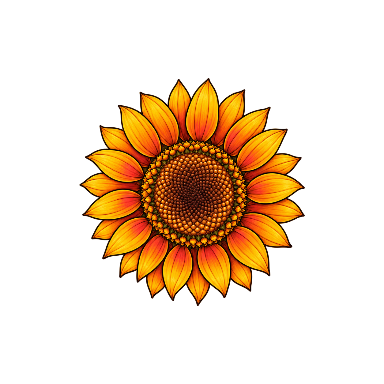 Illustrative Color Sunflower Upper Arm Tattoo planner element