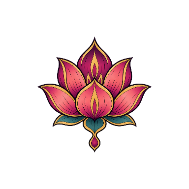 Illustrative Color Lotus Spine Tattoo planner element