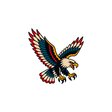 Old-School Color Eagle Upper Arm Tattoo planner element