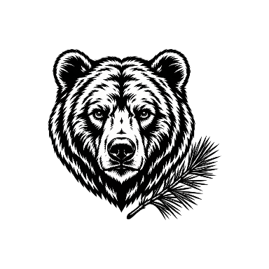 Blackwork Bear Calf Tattoo planner element